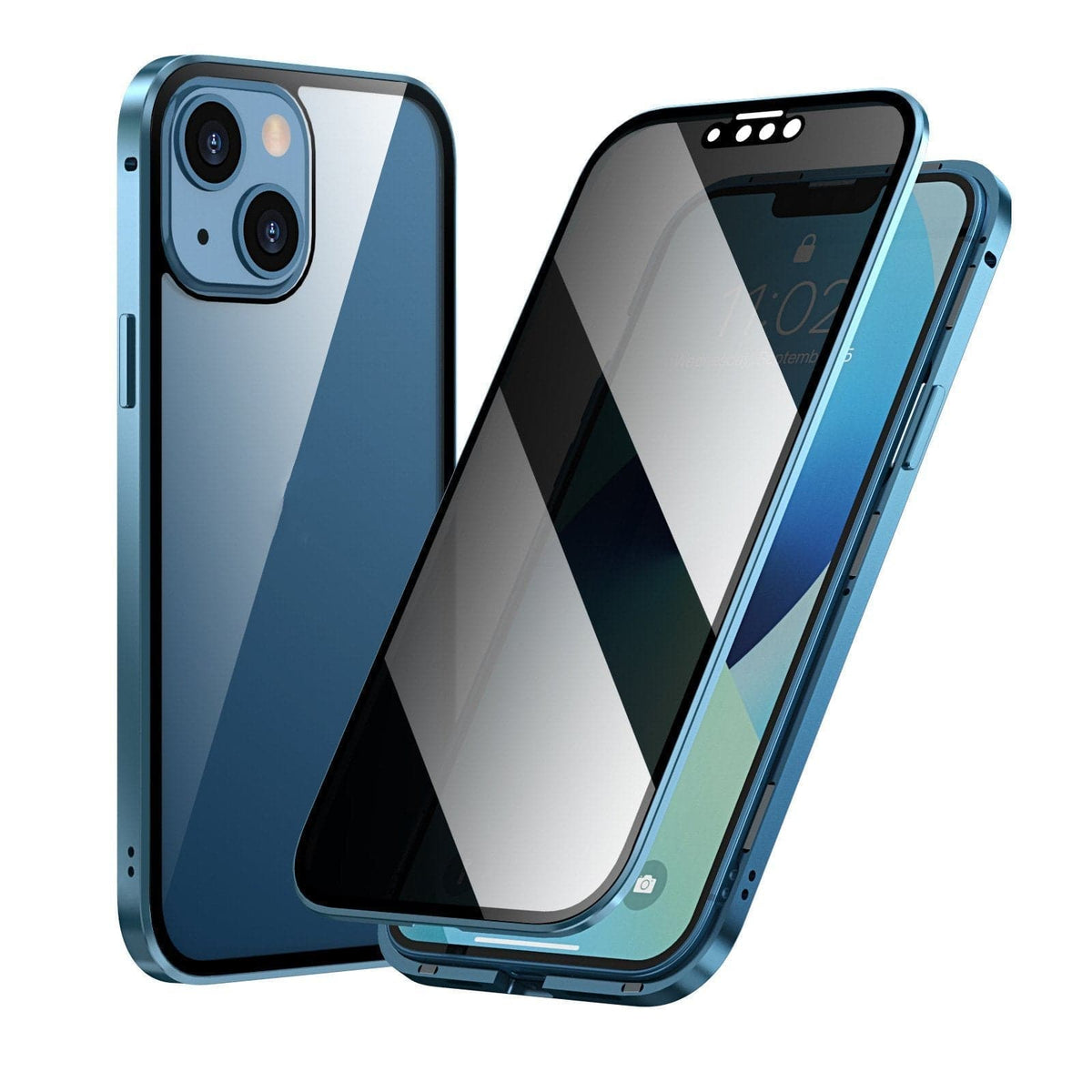 ✨ LETZTER TAG VERKAUF 50% RABATT ✨Magnetische iPhone-Hülle mit Sichtschutzglas und Metallrahmen