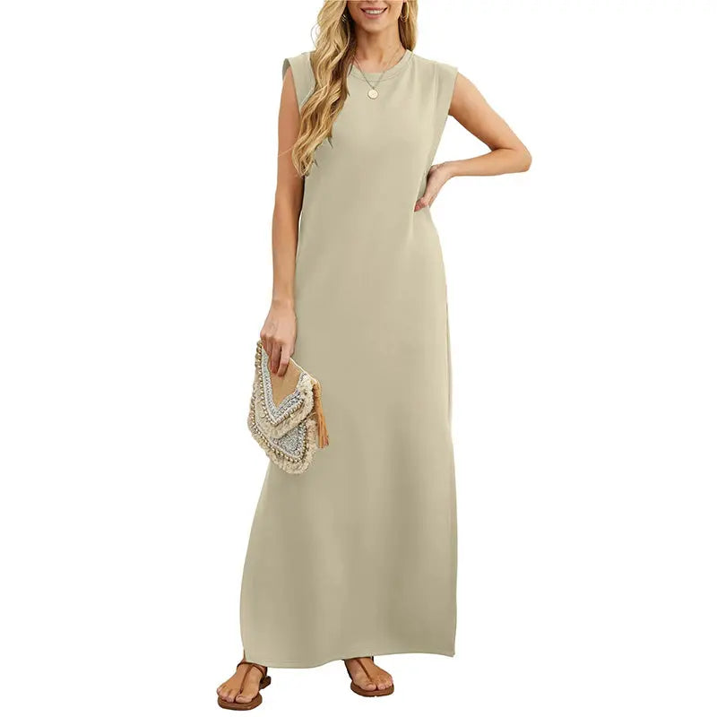⏳ 50% RABATT! Damen Sommerkleid – Baumwollmischung, Knitterfrei & Seitenschlitz – Loose Fit für Urlaub & Alltag, 6 Farben