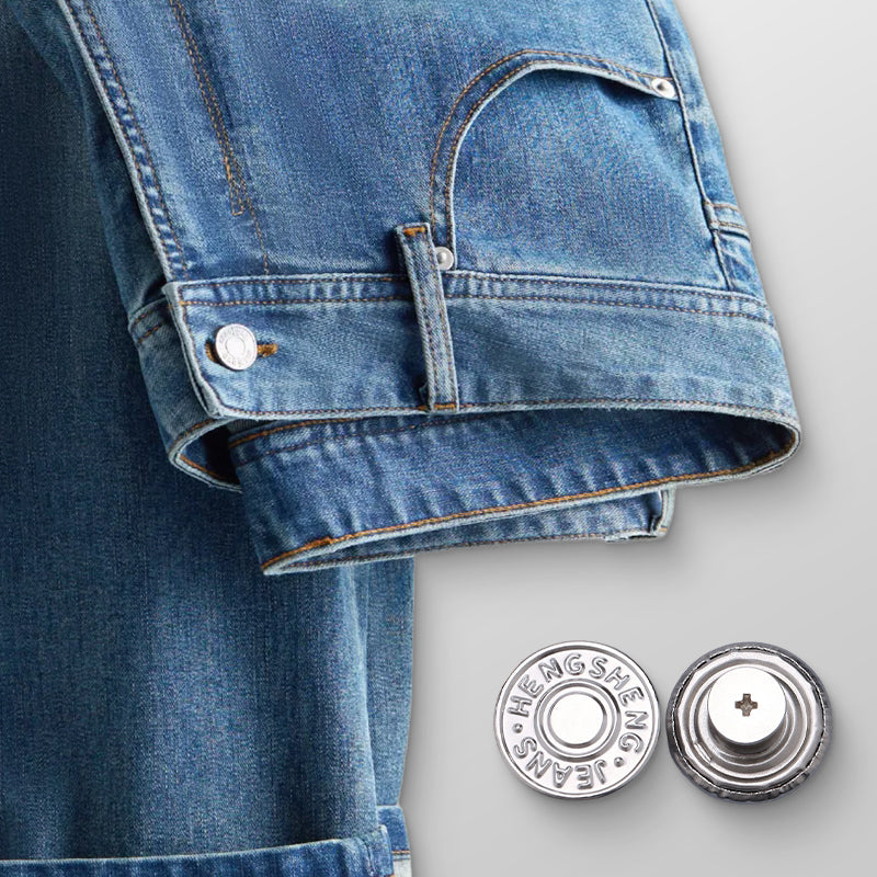 👖 KAUFE 2, ERHALTE 1 GRATIS! 🎉 Abnehmbare Jeansknöpfe – Ohne Nähen, Universelle Größe & Unsichtbare Befestigung 📦