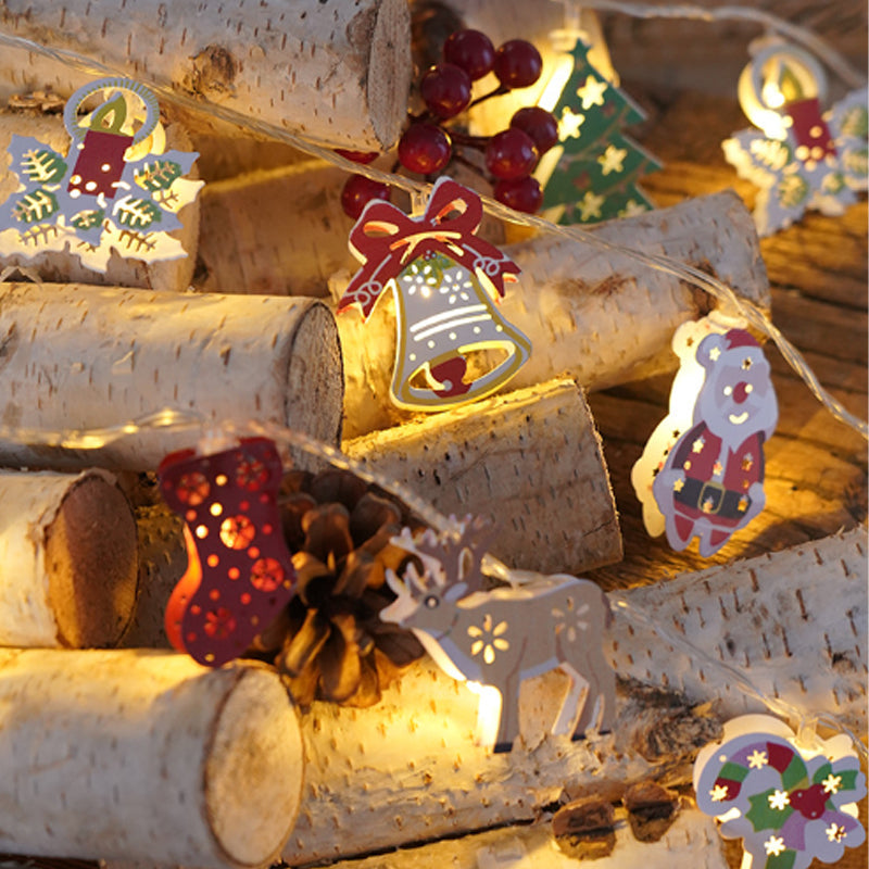 đ
LED-Lichterkette mit Weihnachtsmann