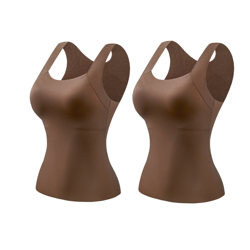 👚 50% RABATT! 🔥 Damen Thermo-Tanktop mit U-Ausschnitt – Integrierter BH, Nahtlos & Perfekt zum Unterziehen 🏃♀️