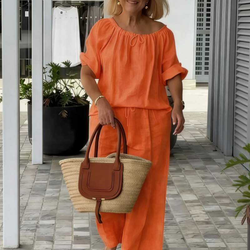 👚 50% RABATT! 🔥 Damen 2-teiliges Set aus Oberteil & Hose mit Kordelzug – Lockerer Schnitt, Weicher Stoff & Perfekt für Zuhause & Alltag 💞