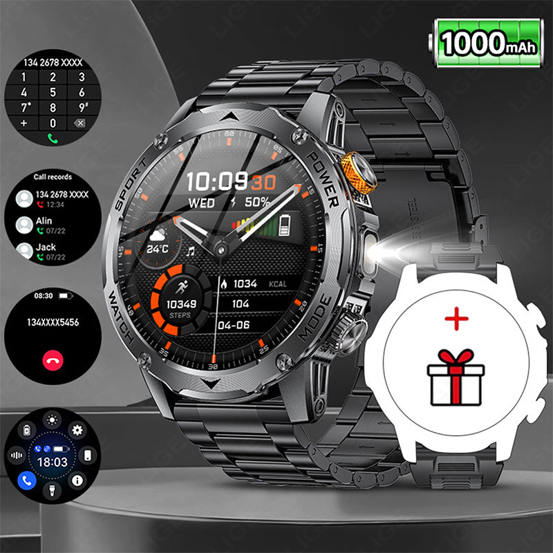 ⌚50% RABATT! 🏆 Smart Bluetooth Sportuhr – 1000mAh Akku & Fitness-Tracking – Herzfrequenz, Schrittzähler & Schlafüberwachung – wasserdicht & kompatibel mit iOS/Android – perfekt für den aktiven Alltag 💪✨