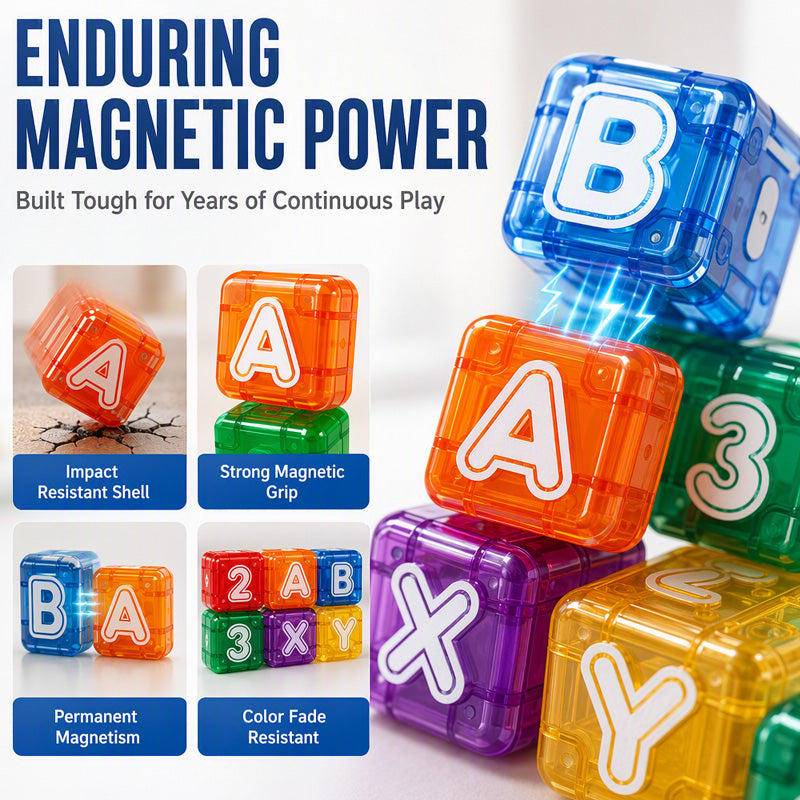 Magnetische Alphabet- und Zahlenwürfel für Kinder
