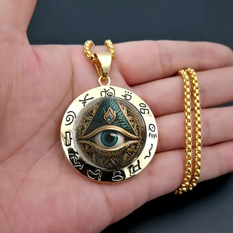 đď¸ -50% ! ⨠Anhänger-Halskette Allsehendes Auge Vintage â Zinklegierung â Gold/Silber â MysteriĂśses Retro-Design fĂźr Alltag und Abend đ¤