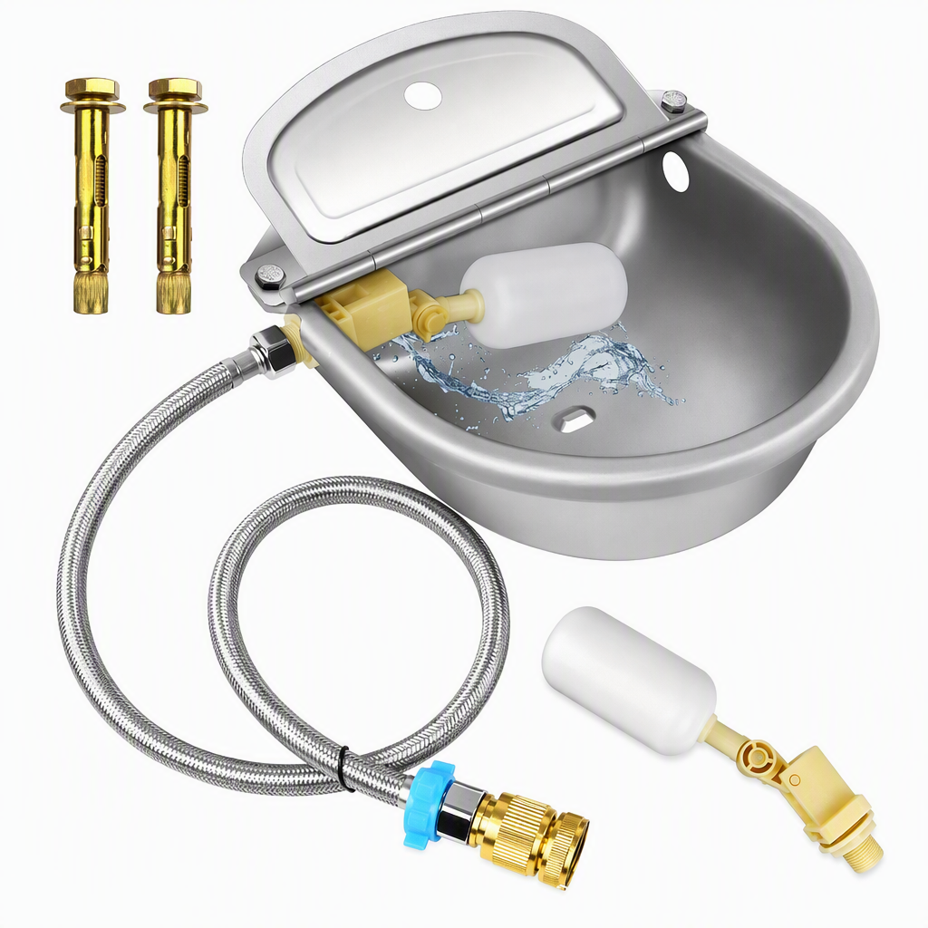 ⏳Zeitlich begrenzt 50% RABATT!⏰🤖 Automatisches 304 Edelstahl-Tränkebecken – Schwimmer & Ablaufloch für Rinder, Pferde, Schafe & Hunde 🐄🐴🐕