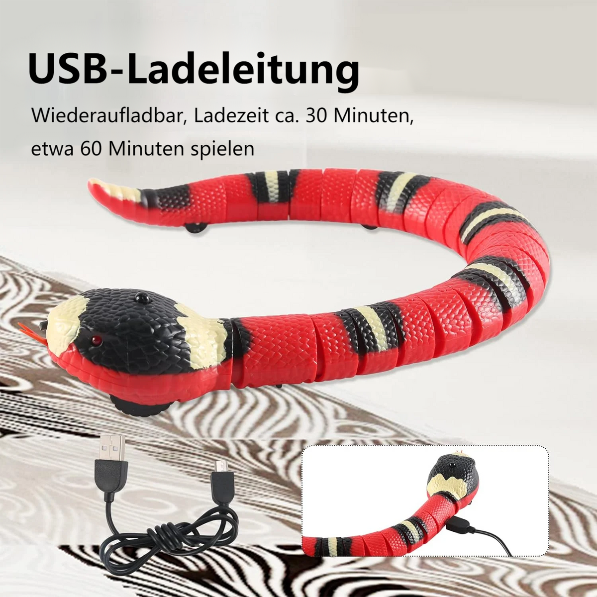 🎁Lustiges Spielzeug für Haustiere⏳Fühlende Schlange - Halten Sie Ihr Haustier den ganzen Tag über bei Laune🐍