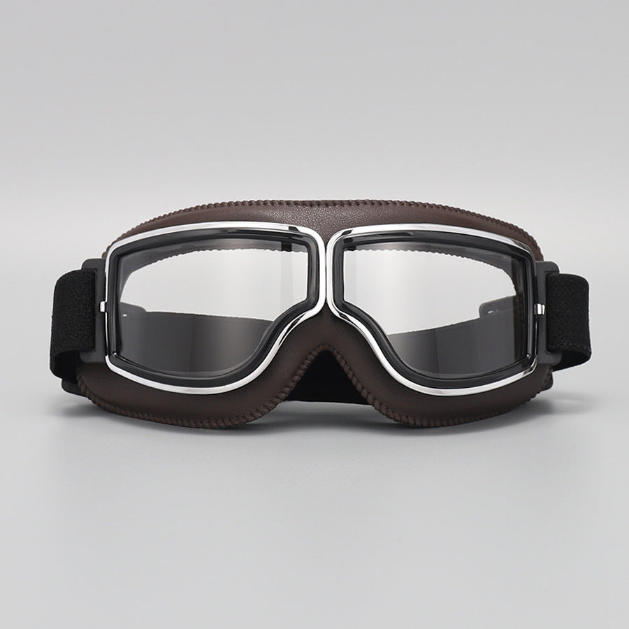 📢📢 50 % Rabatt!! ⏰ Retro-Motorradbrille im Vintage-Look – Winddichte Fahrbrille für Cruiser-Helm & Off-Road / Motocross