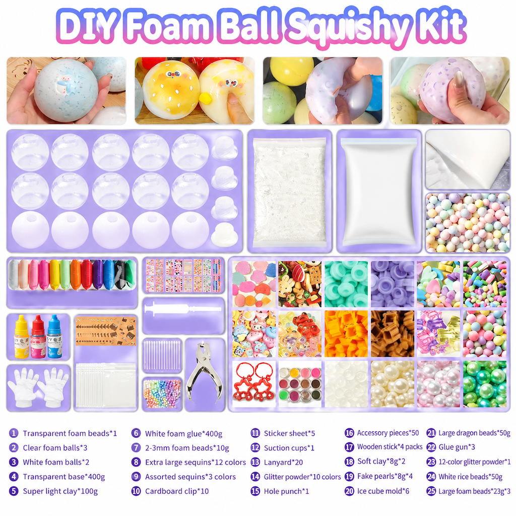 ✨ JETZT 50 % RABATT ✨DIY-Knetball-Bastelset – Squishy-Bälle selbst gestalten-Gcom