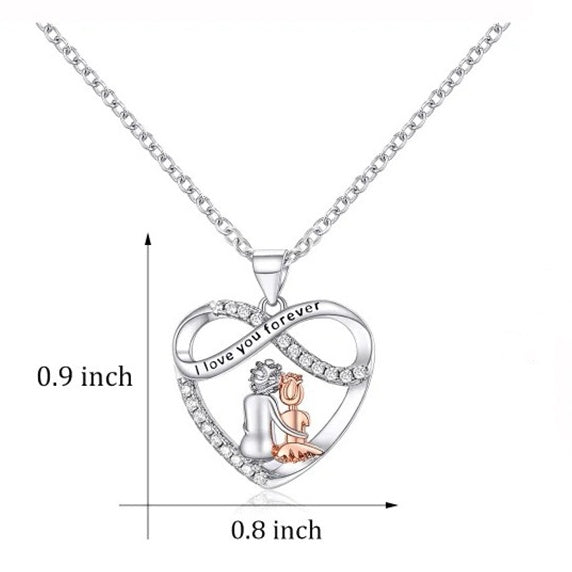 Modische Damen-Herzkette mit Herzanhänger „I Love You Forever“ – Romantische Halskette mit funkelndem Strass