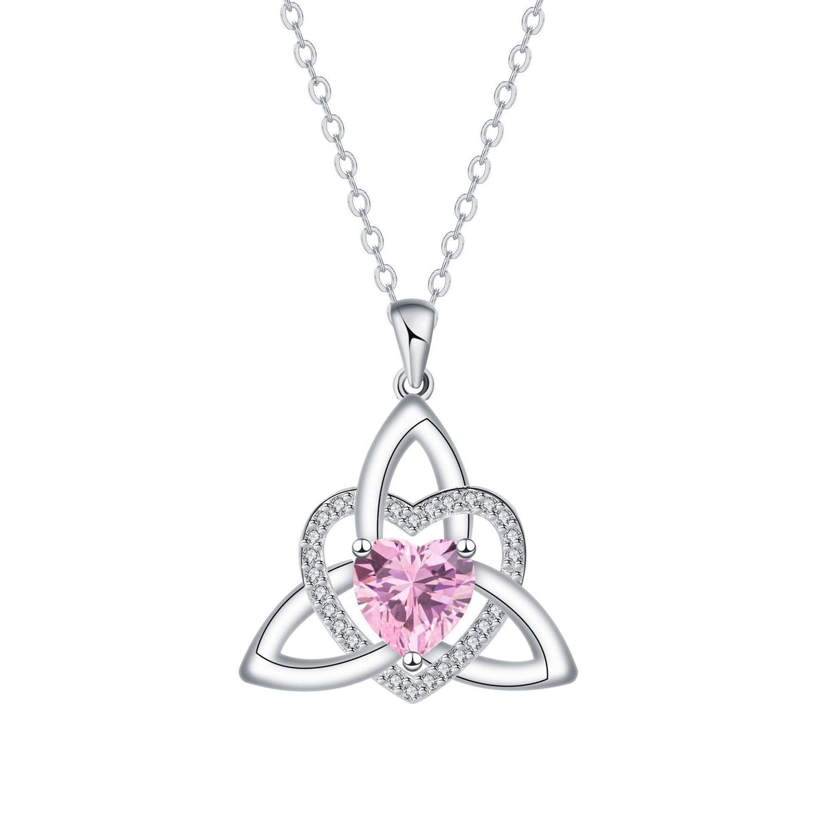 Keltische Herz-Halskette mit Geburtsstein✨ Triquetra Dreifaltigkeitsknoten Anhänger