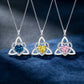 Keltische Herz-Halskette mit Geburtsstein✨ Triquetra Dreifaltigkeitsknoten Anhänger