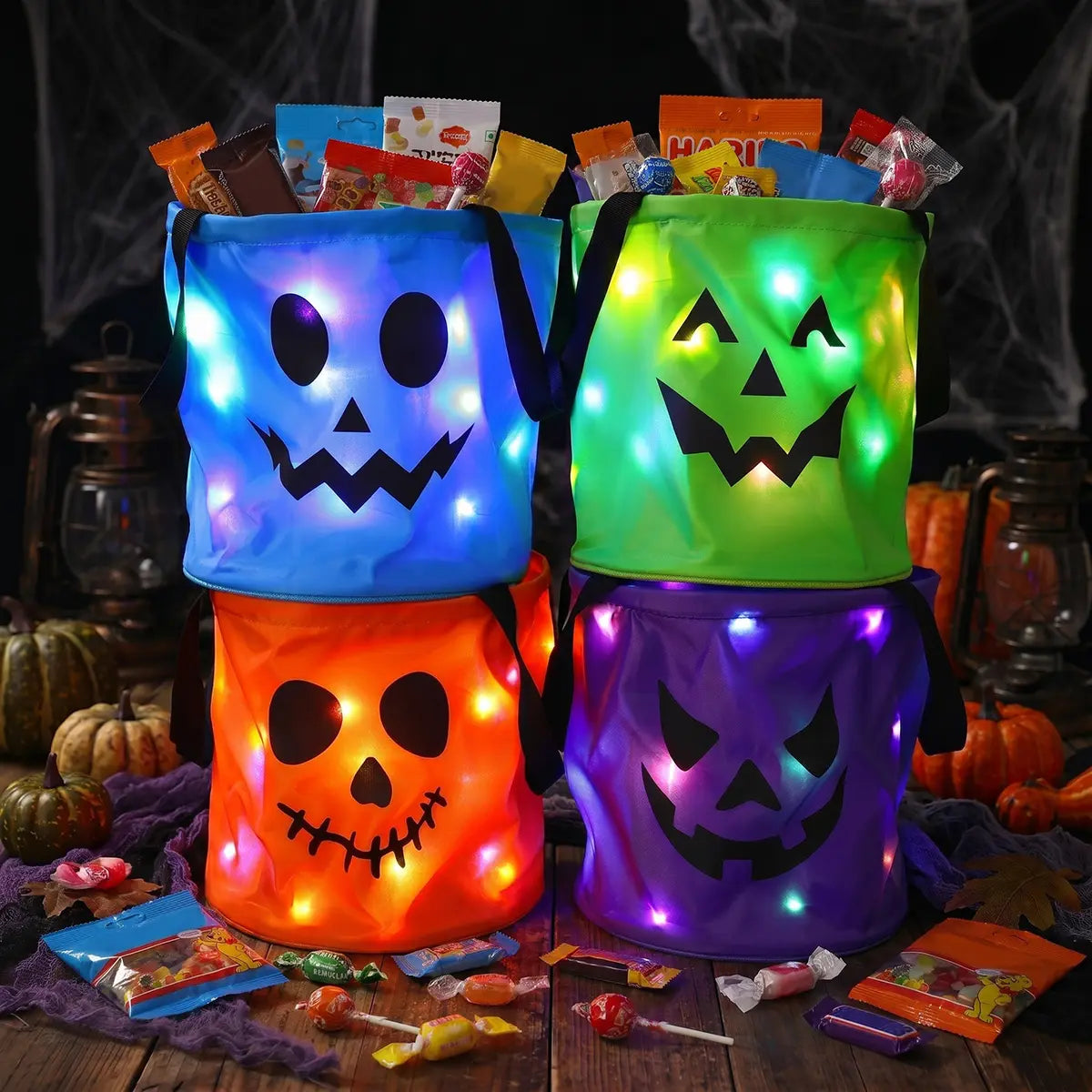 🎃 Diese Halloween-Tasche ist schon ein Hit! ✨ LED-Kürbis Trick-or-Treat-Tasche – Das perfekte Leuchten für Kinder 👻