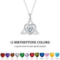 Keltische Herz-Halskette mit Geburtsstein✨ Triquetra Dreifaltigkeitsknoten Anhänger