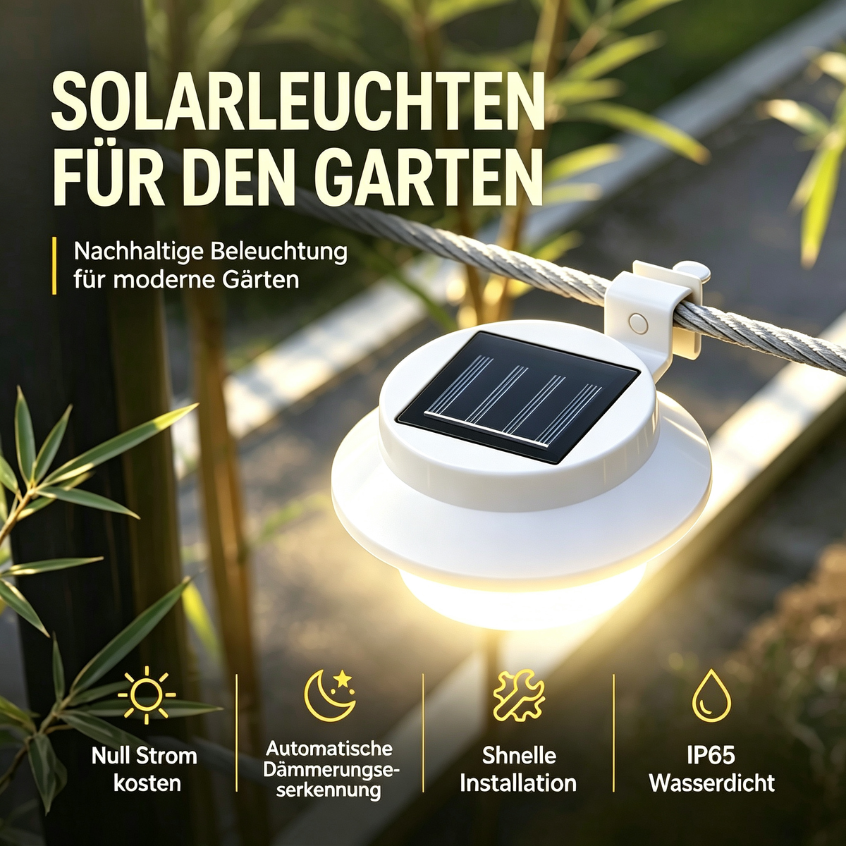 🔥50% RABATT🔥 SOLAR GARTENLEUCHTEN Wasserdicht für Dachrinnen und Wände