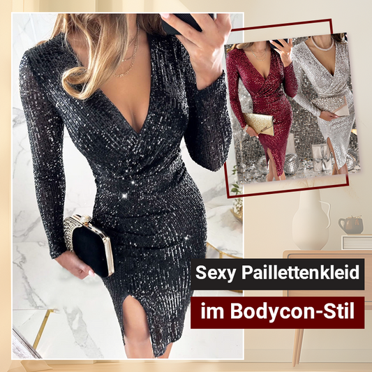 🎅Weihnachtsverkauf 50% Rabatt🎄Sexy Paillettenkleid im Bodycon-Stil✨
