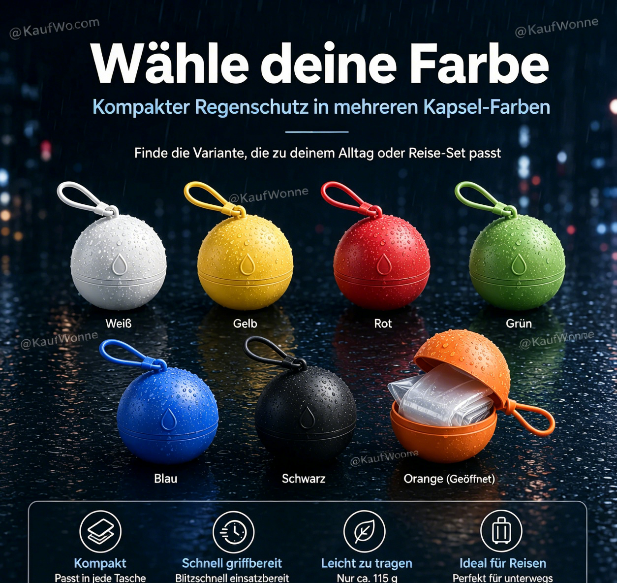 🥳HEISSER SALE 2026🥳💞 50K+ VERKAUFT! ⚡🌧️Einweg-Regenjacke in Mini-Kugelform (1 kaufen, 2 gratis)