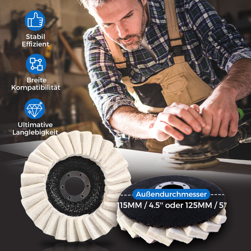 ⚙️ KAUFE 1, ERHALTE 1 GRATIS! 🔥 Wollpolierscheibe für Winkelschleifer – Hochglanz-Spiegelfinish, Langlebig & Vielseitig ✨