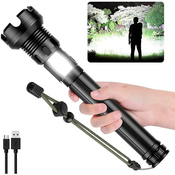 🔦 64 % Rabatt! 🎉 Wiederaufladbare Taschenlampe mit 90.000 Lumen – Extrem hell, wasserdicht und mit langer Akkulaufzeit 📦