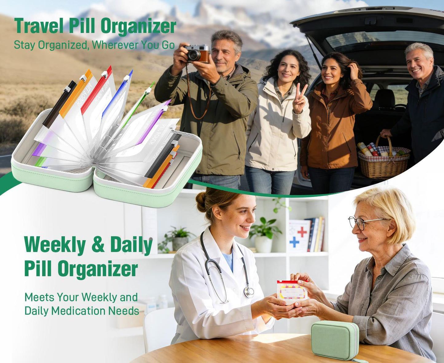 🥳2026 HEISSVERKAUF🥳💞50K+ VERKAUFT!💊🧳 50% RABATT! A8 Wasserdichtes Pillen-Beutel-Set – 14 farbcodierte Beutel, wasserdichte & bruchsichere Hülle. Für 7–14 Tage Medikamente – perfekt für Reisen & den Alltag! 🗓️✨