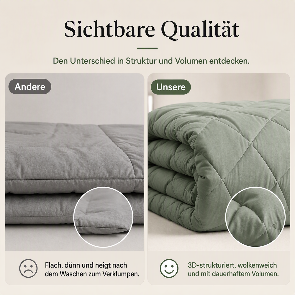 3-teiliges gestepptes Bettdecken-Set mit Kissenbezügen