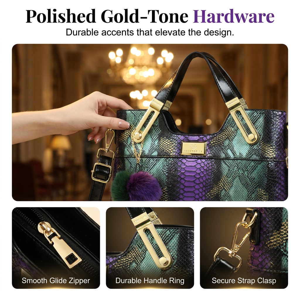 🏆LETZTER TAG 50% RABATT🔥Elegante Schlangenleder-Optik PU-Leder Tragetasche-premium Handtaschen