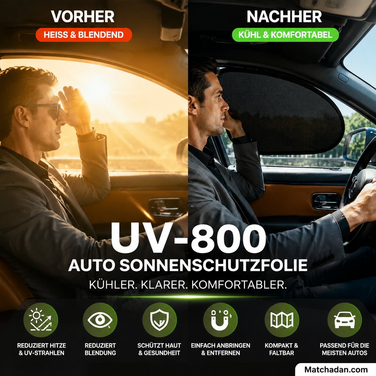 📢📢 50 % RABATT !! ⏰UV-800-Sonnenschutz für Seitenfenster – reduziert Hitze & Blendung, schützt die Haut, perfekt für lange Fahrten & Camping ☀️