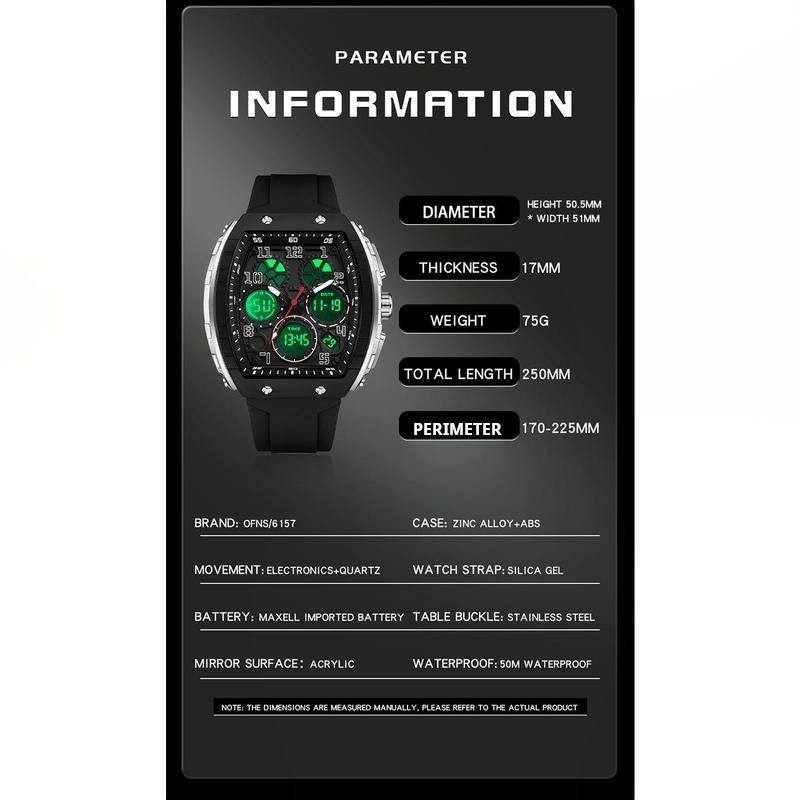 📢📢50 % RABATT !!⏰Sportliche Leucht-Digitaluhr für Herren