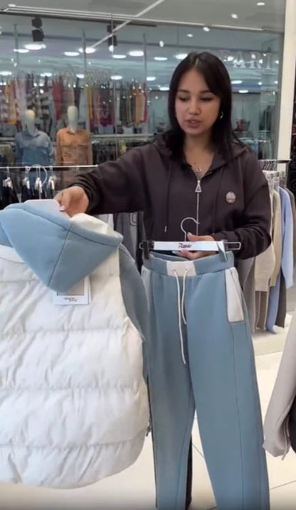 Damen 3-teiliges Freizeit-Set – Sweatshirt, Weste & Jogginghose für Herbst und Winter