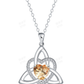Keltische Herz-Halskette mit Geburtsstein✨ Triquetra Dreifaltigkeitsknoten Anhänger