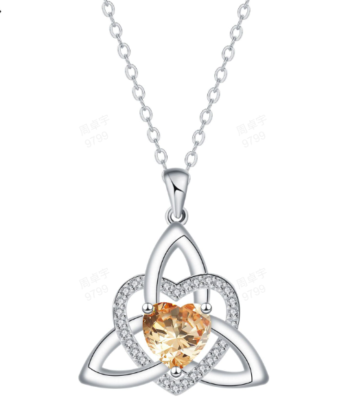 Keltische Herz-Halskette mit Geburtsstein✨ Triquetra Dreifaltigkeitsknoten Anhänger