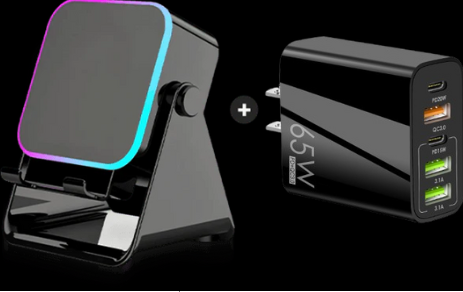 🔥Begrenzten 50%-Rabatts!🔥 5-in-1 Kabelloser Bluetooth-Lautsprecher mit Induktionsfunktion und verstellbarer Handyhalterung