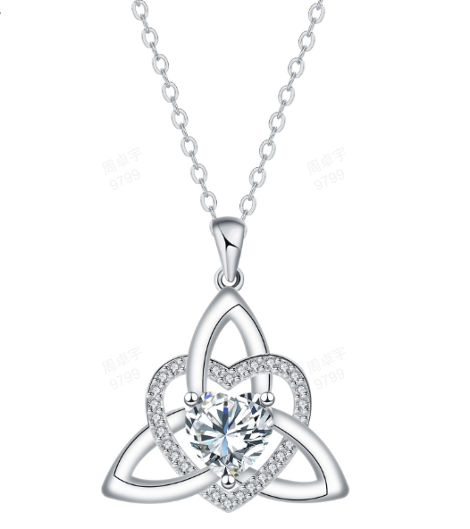 Keltische Herz-Halskette mit Geburtsstein✨ Triquetra Dreifaltigkeitsknoten Anhänger