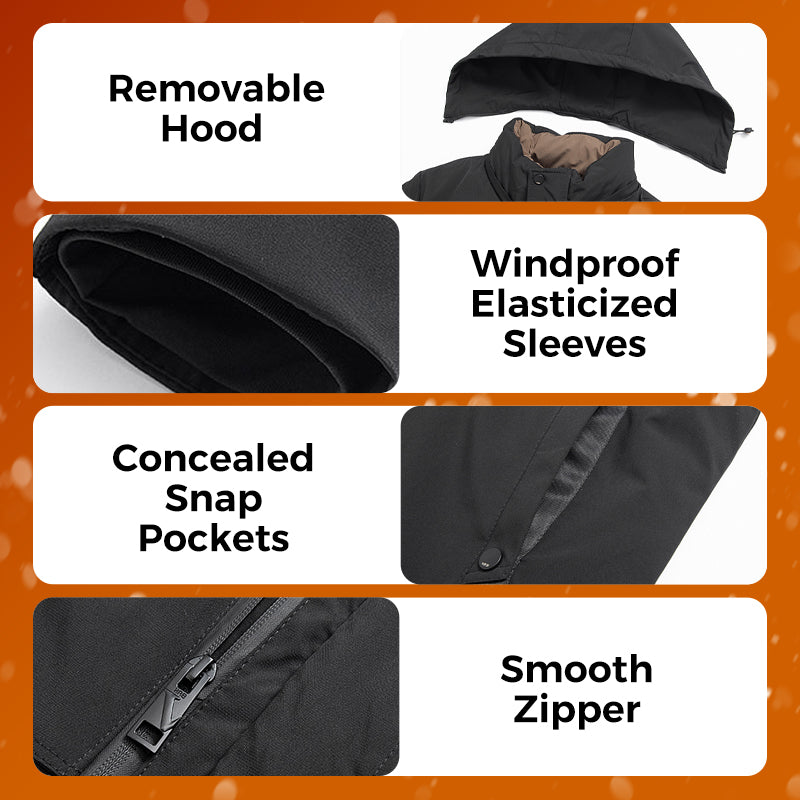 📢 69 % RABATT! ✨ Warmer Wintermantel für Herren – Hochleistungsisolierung mit abnehmbarer Kapuze für eisige Temperaturen ❄️🧥