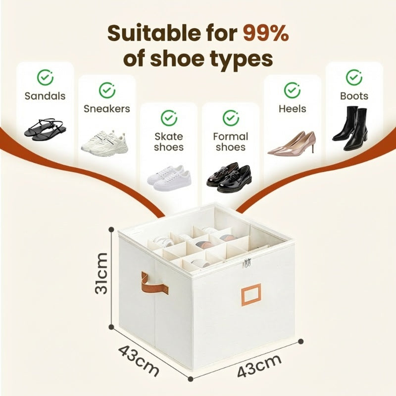 ⏰🔥 50 % RABATT FÜR BEGRENZTE ZEIT! 👟 Schuh-Aufbewahrungsbox aus Stoff: zusammenklappbar, geräumig, staubdicht und atmungsaktiv – ideal für Kleiderschränke und Schlafzimmer 🧺✨