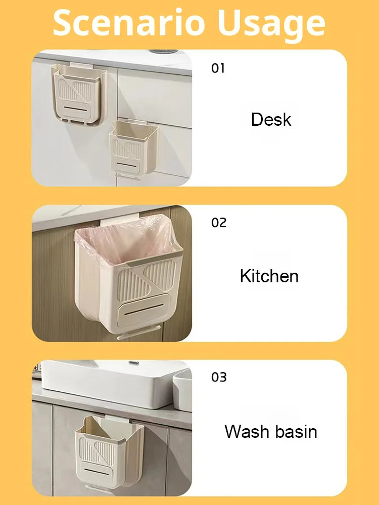 🗑️ 50% RABATT! 🕒 Klappbarer Hängemülleimer – Platzsparend, Hygienisch & Leicht zu Reinigen 🧼