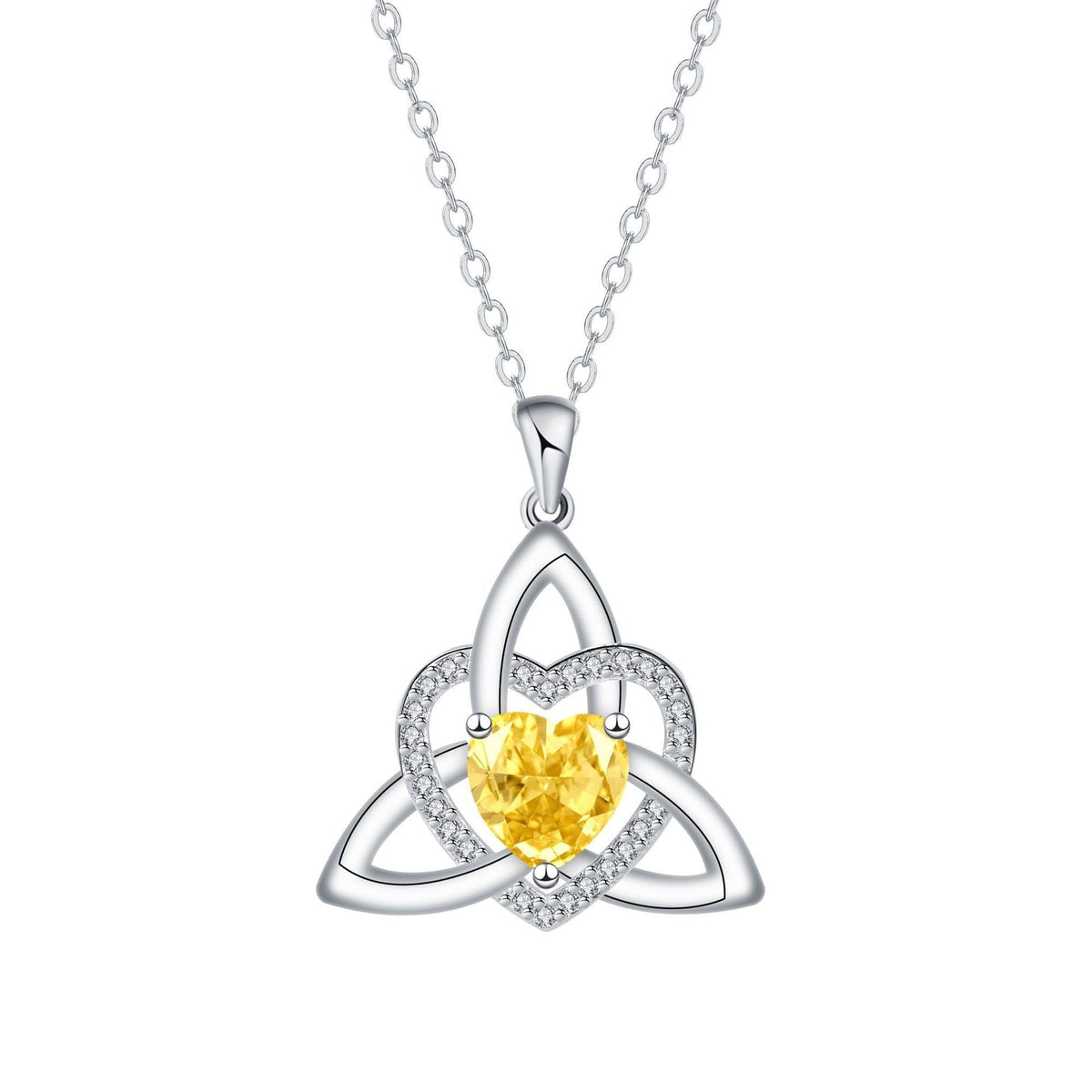 Keltische Herz-Halskette mit Geburtsstein✨ Triquetra Dreifaltigkeitsknoten Anhänger