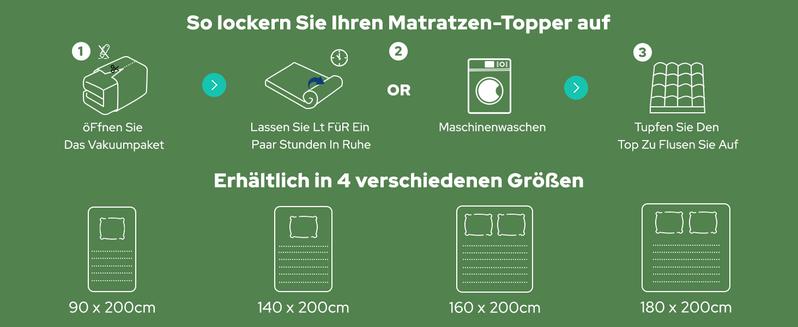 🥳HEISSER SALE 2026🥳💞50.000+ VERKAUFT!👵❤️ Matratzenauflage aus Bambusfaser-Viskose mit tiefen Taschen, gesteppter Matratzentopper, weich & druckentlastend