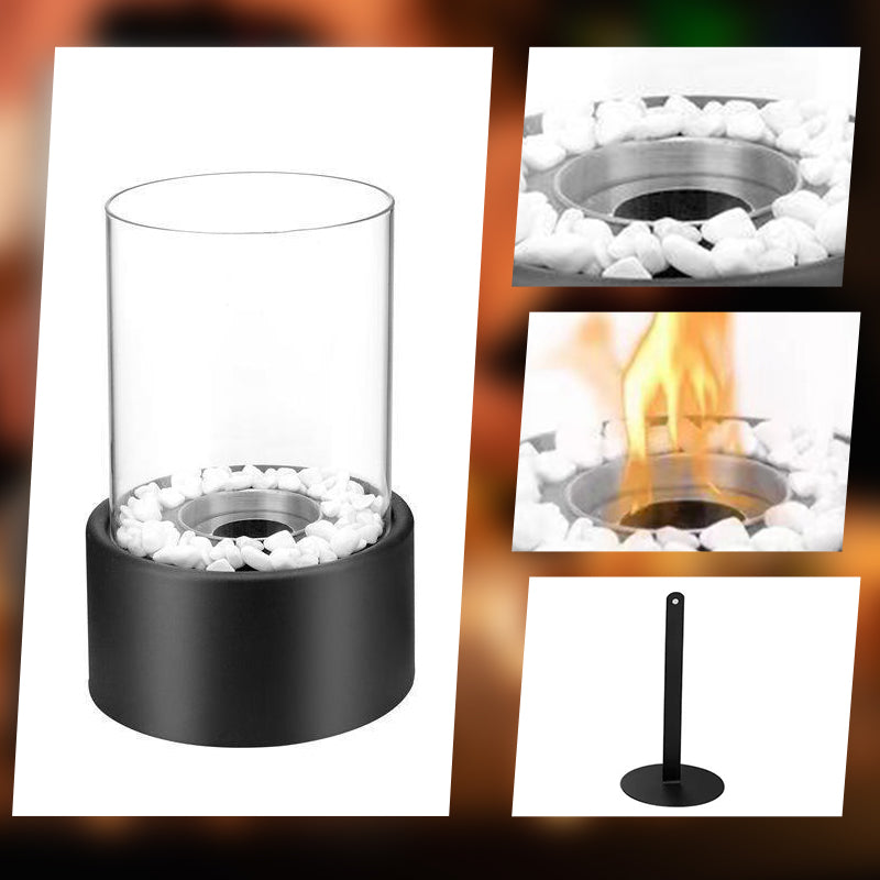🔥 50% RABATT! 🏠 Tischkamin aus Glas & Metall – Tragbar, Rauchfrei für Drinnen & Draußen, Mit Ethanol-Brenner & Gemütliches Deko-Akzent Für Ihr Zuhause ✨