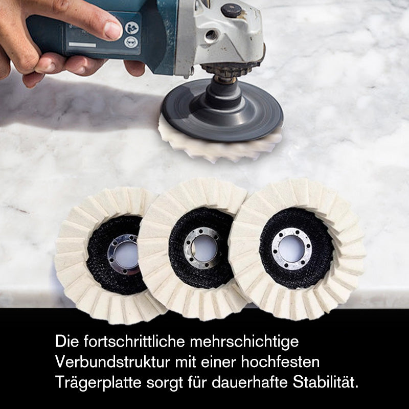 ⚙️ KAUFE 1, ERHALTE 1 GRATIS! 🔥 Wollpolierscheibe für Winkelschleifer – Hochglanz-Spiegelfinish, Langlebig & Vielseitig ✨