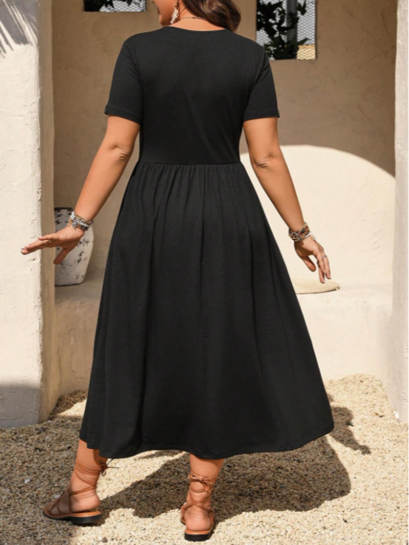 👗 50 % RABATT AKTUELL GÜLTIG! ✨ Figurfreundliches Damen Großgrößen-Kleid – Empire-Schnitt, atmungsaktives Material und vielseitig kombinierbar für warme Tage 🌸