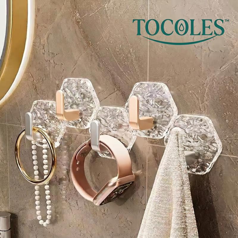 📢📢50 % Rabatt!!🥳⚡Sechseckige Wellen-Selbstklebehaken – Kein Bohren nötig + starke Tragkraft | Robust, wasserfest & rostfrei (5er-Pack)