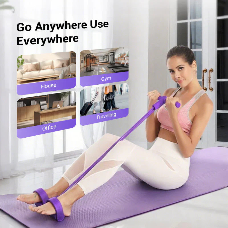 💎🔥 Heute -50 %! 💪Multifunktionales Pedal-Widerstandsband, elastisches Zugseil für das Fitnesstraining, Ganzkörpertraining für das Heim-Fitnessstudio, Sit-ups, Yoga, Bauchmuskeltraining – Summervibes