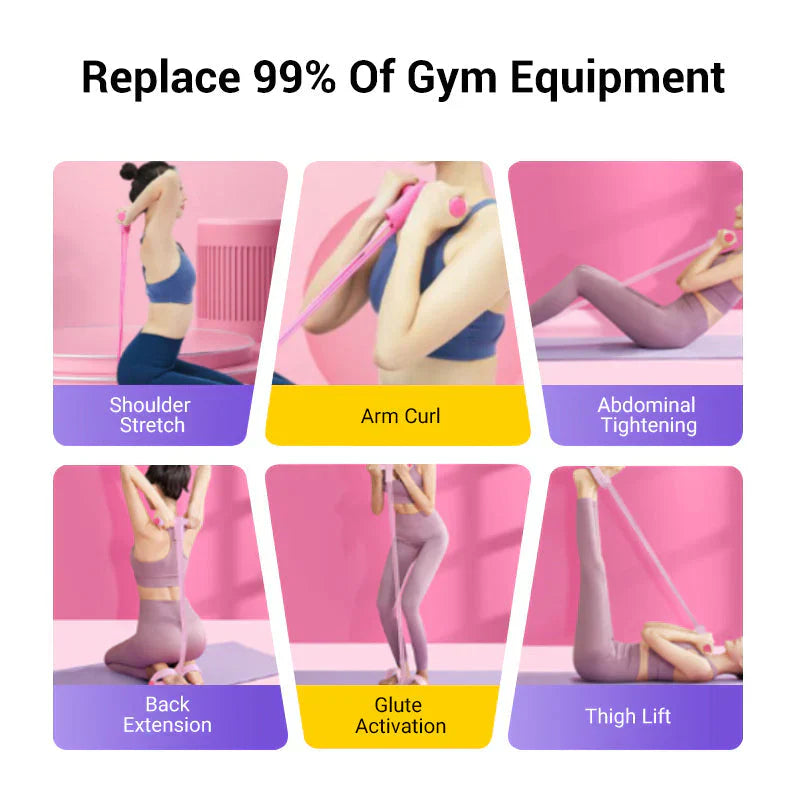 💎🔥 Heute -50 %! 💪Multifunktionales Pedal-Widerstandsband, elastisches Zugseil für das Fitnesstraining, Ganzkörpertraining für das Heim-Fitnessstudio, Sit-ups, Yoga, Bauchmuskeltraining – Summervibes