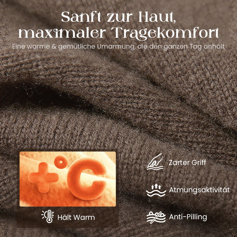 Damen zweiteiliges Set: Pulloverkleid mit Rollkragen und Unterkleid