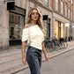 🔥Heißer Sale: 50% Rabatt!!🔥Asymmetrisches Off-Shoulder-Oberteil mit Fledermausärmeln für Damen