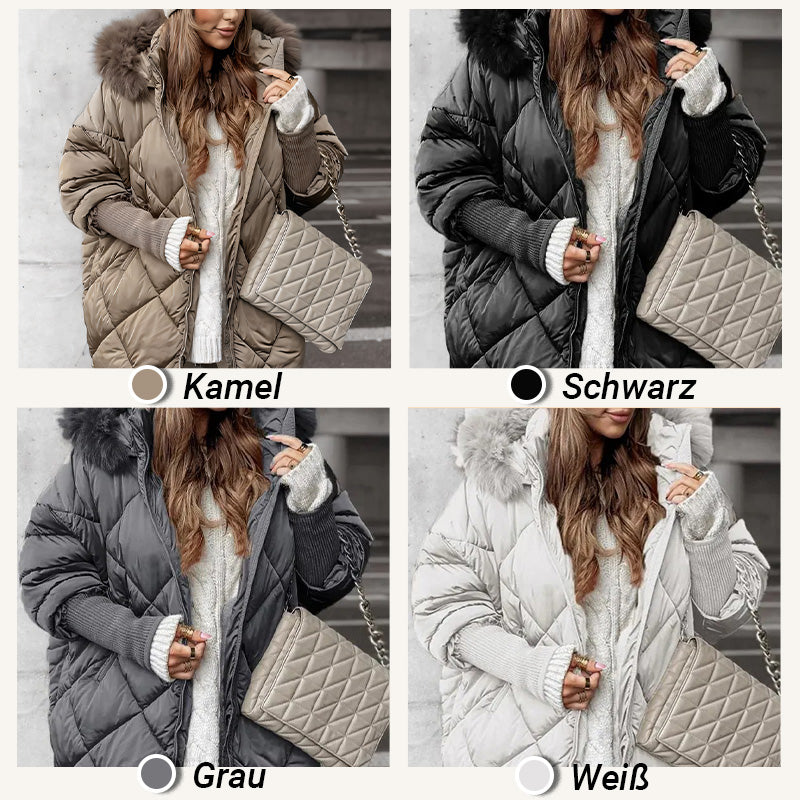 🔥HEIßER SALE 50% RABATT❄️🧥Damen Midi-Parka mit Strickärmeln