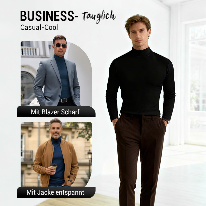 ⛳⛳Die Wahl des Erfolgs👔👔Slim Fit Langarm-T-Shirt für Herren mit Stehkragen