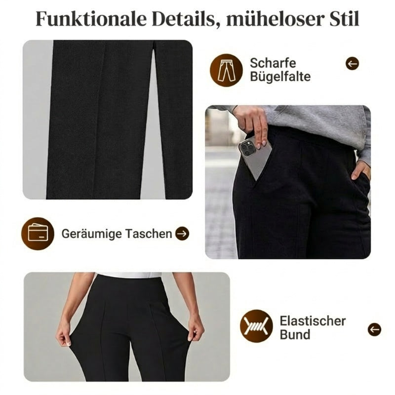 ⌛ Nur noch 3 Tage – 49% auf alles! ⏰ 50.000+ VERKAUFT!💕 Damen-Unifarbene Weite Straight-Leg-Hose