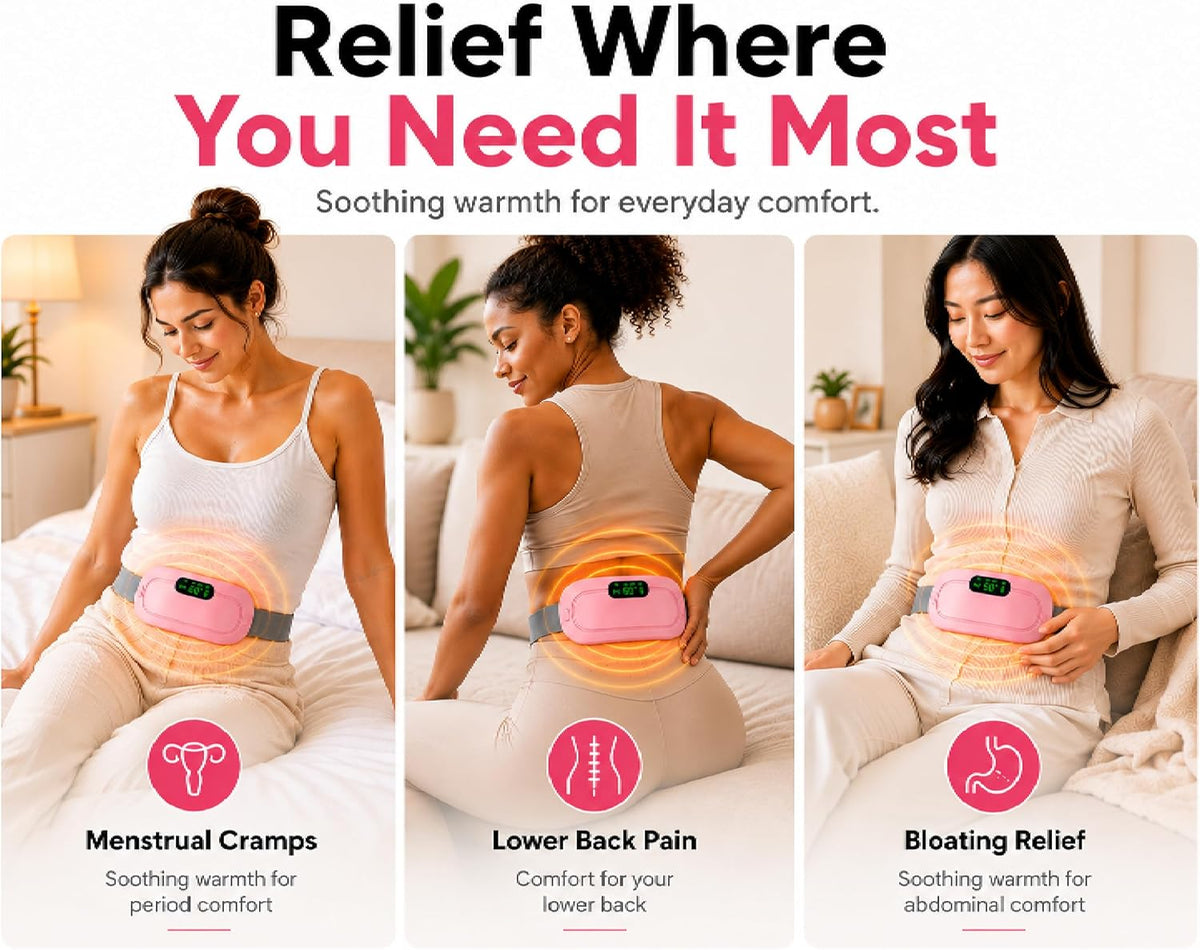 🥳 2026 Mega-Sale 🥳💞 Über 50.000× verkauft! 🔥💖 Wärmegürtel mit Massage bei Regelschmerzen – 3 Wärmestufen + Vibration. Kabellos, tragbar & leise – Wohltuende Wärme überall! 🎁✨ Das perfekte Geschenk für sie!